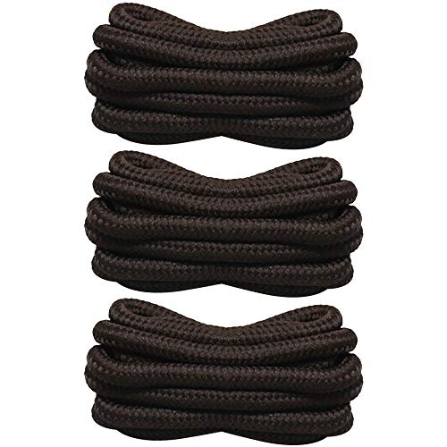 SENDILI 3 Pares Cordones Redondos - 90cm/120cm/150cm Cordones Resistente y Duraderos 4 mm Diámetro para Zapatos, Zapatillas de Deporte y Botas, Marron oscuro-1/90cm Cover