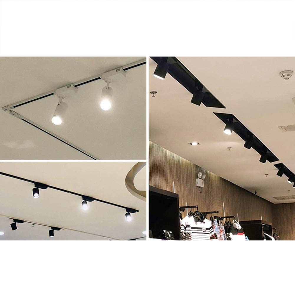Éclairage sur rail à 6 voies, spots de plafond à LED rotatifs, kit d'éclairage sur rail 3 * 1M, éclairage de cuisine et de café - Blanc 180 W - Lumière naturelle