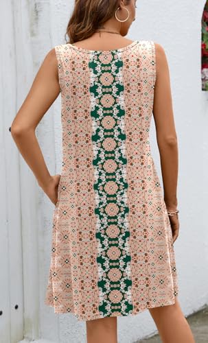 Image of Ladlop Summer Dresses for Women 2026 Beach Loose Casual A Line Dress Sleeveless V-Neck Sundress with Pockets