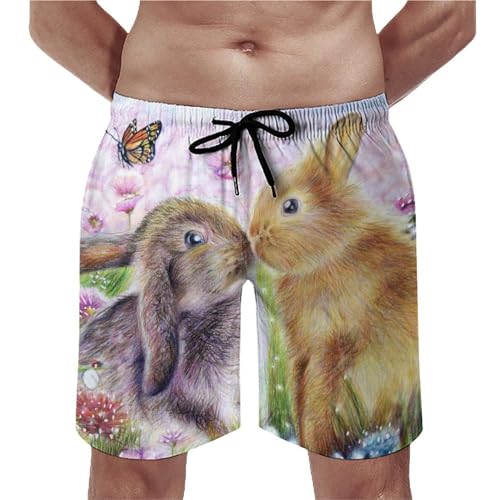 Swim trunk avec poches cordon UMENG short de bain homme imprimé motif lapin original taille S