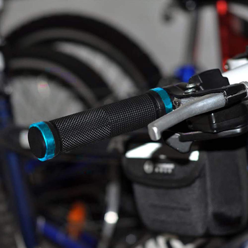 Poignées De Guidon Vélo Double Verrouillage - Caoutchouc Antidérapant Bleu, Ergonomiques