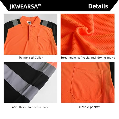 Safety Shirt for Men Hi Vis Reflective Shirt Workwear,Quick Drying Breathable Soft T Shirt - Image 6