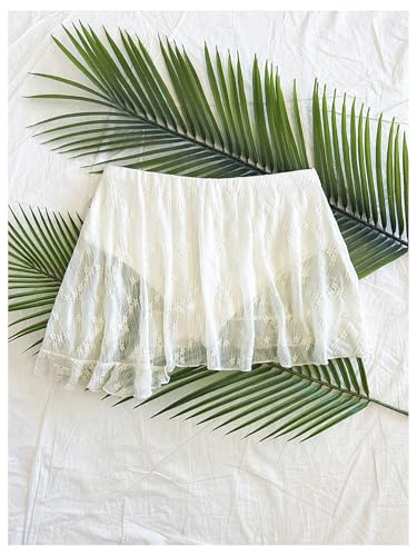 MakeMeChic Women's Vacation Floral Ruffle Tiered Mini Skirt Bow A Line Summer Short Skirts2