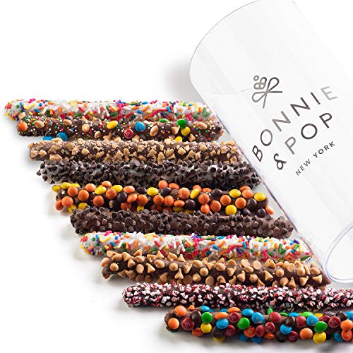Bonnie and Pop’s Chocolate Dipped Pretzel Gift Baskets for Easter | Women | Food Gift Baskets | Prime Holiday Mother’s Day Birthday Cookie Gifts | Treats for Family Holiday Ideas