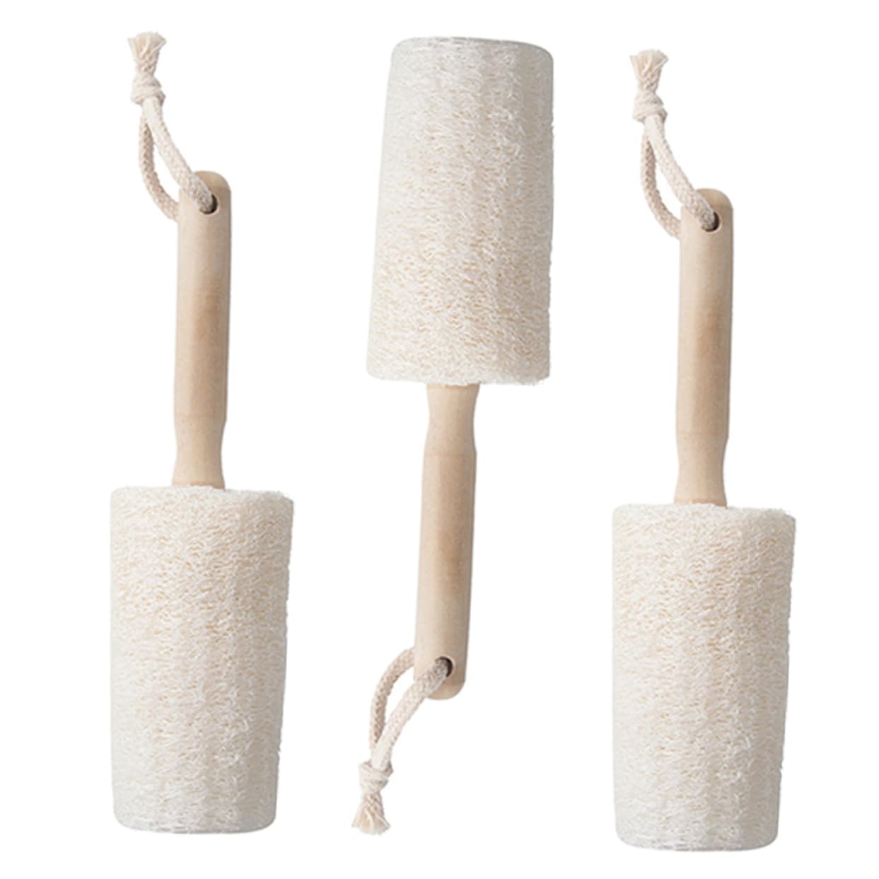 IMIKEYA 5 Ensembles Brosse De Nettoyage en Luffa Brosse À Vaisselle Nettoyeur De Bouteille d'eau Gourde Hydro Balayette Brosse pour Le Nettoyage Goupillon De Cuisine en Bois 3 Pièces * 5