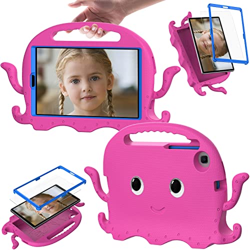 Housse Samsung Galaxy Tab A9 2023 SM-X115 antichoc légère EVA avec poignée ergonomique rose