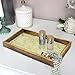 nu steel Mosaic Tray for Luxurious Bath countertop, Holder for Guest Hand Towel, Watch, Earring, Makeup Brush, Reading Glass, Perfume, Jewelry, Perfect for Kitchen Counters, Bathrooms, Gold Mosaic