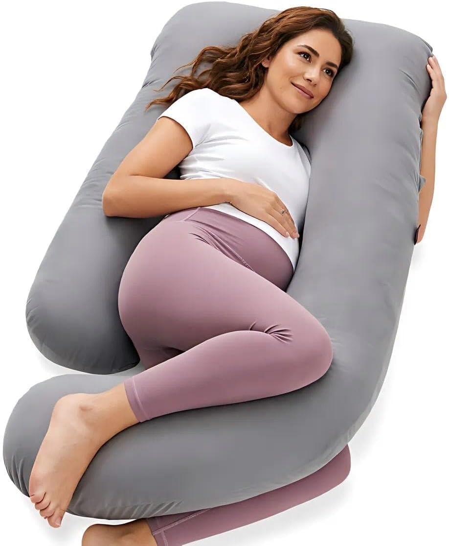 Pregnancy Pillow for Sleeping, U Shaped Maternity Pillow with Microfiber Removable Cover, Support Back, Hips, Legs, Belly for Pregnant Women Sleeping