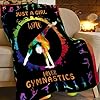 Gymnastics Blanket Cozy Plush Gymnasts Lovers Throw Blankets Gifts for Girls Boys Flannel Fleece Ultra Soft Fuzzy Sports Party Blanket for Bed Couch Sofa 50"X40" #1