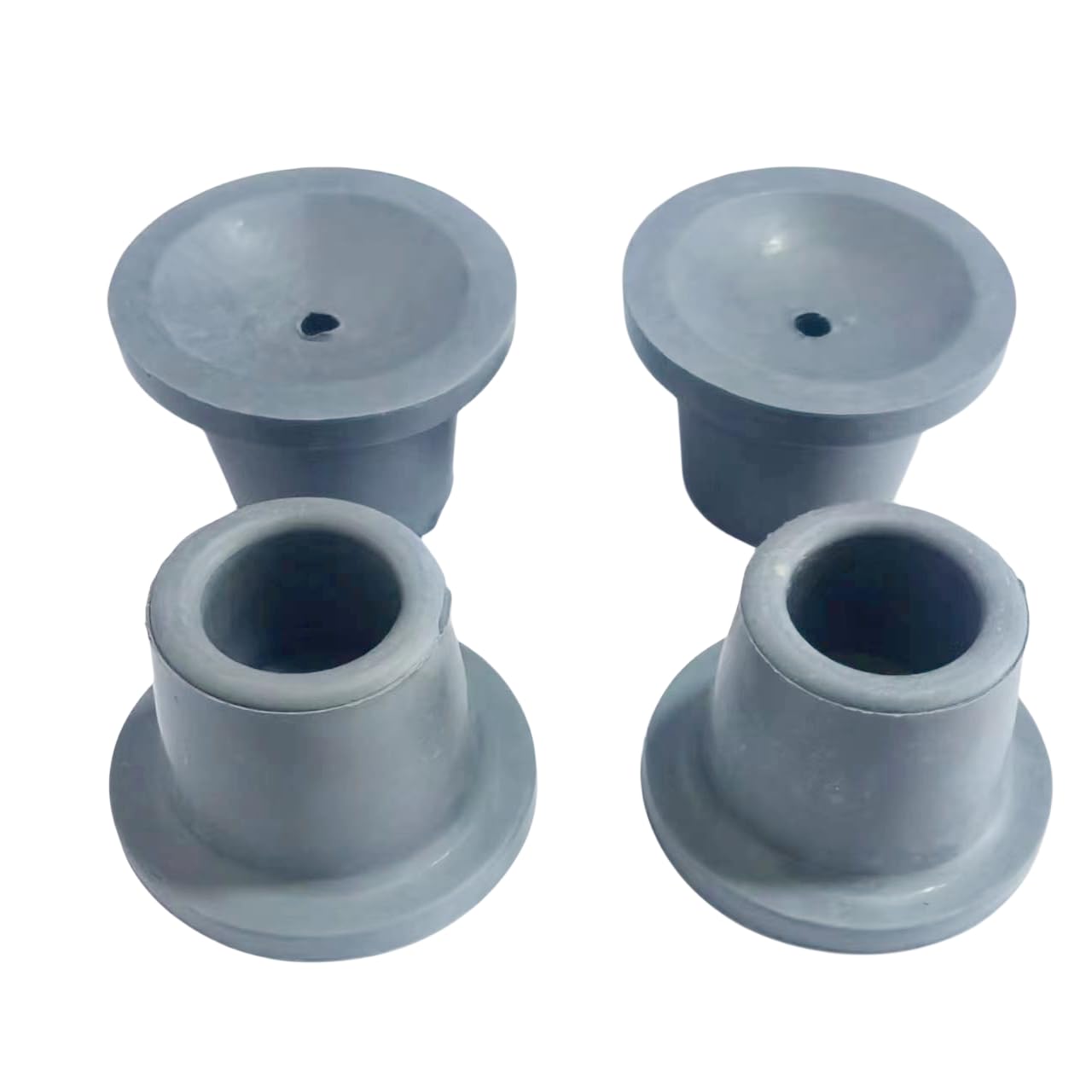 Rubber End Caps For Shower Chairs – 60mm Wide Non-Slip Feet With Metal Inserts, Fits 28-30mm Straight Pipes, Gray (4-Pack)