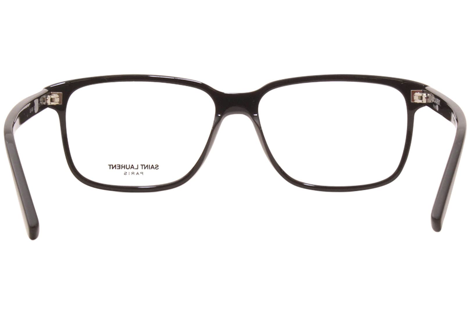 SAINT LAURENT SL-458 004 Occhiali da vista da uomo nero/argento bordo pieno quadrato 58 mm, nero/trasparente/nero, lente-58 Bridge-15 B-41.3 ED-63 Temple-145, nero, trasparente, nero, Lens-58