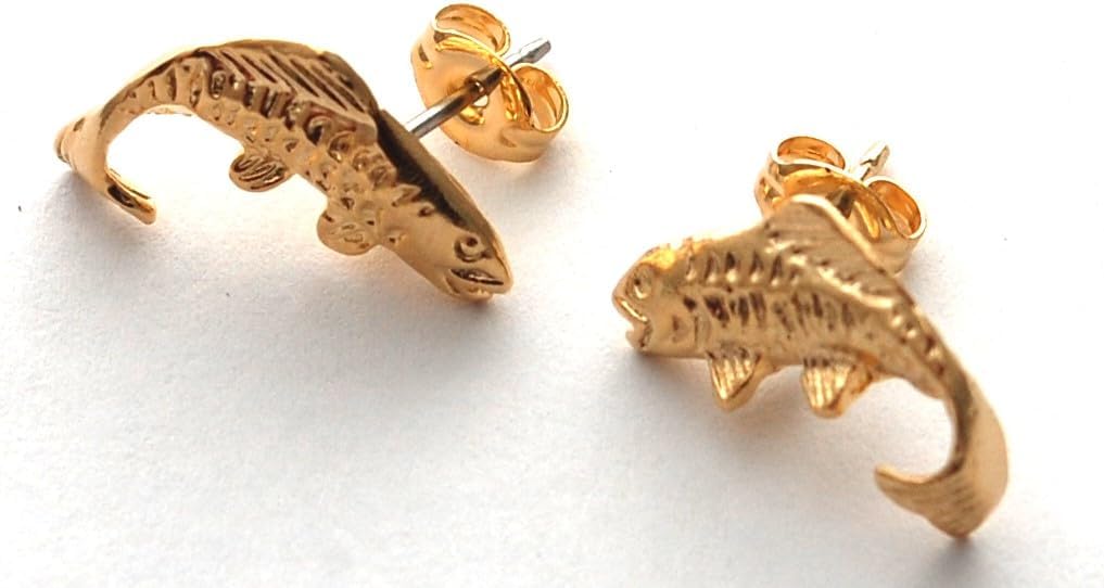 Salmon Stud Earrings - gold