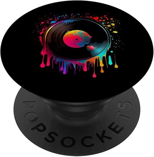 Vinyl record retro vintage record player 80s 90s PopSockets Swappable PopGrip