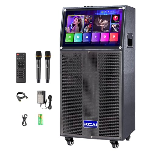 Juego de máquina de canto de karaoke, proyección de pantalla táctil portátil con Bluetooth, para bailar, cantar, ver películas, al aire libre