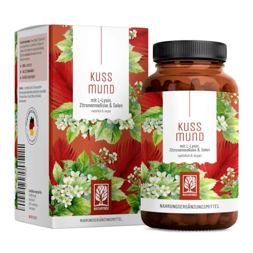 L-Lysin 1000 mg hochdosiert - L Lysin Komplex mit Zitronenmelisse und Selen Hochdosierte Kapseln - Naturtreu Kussmund vegan & laborgeprüft