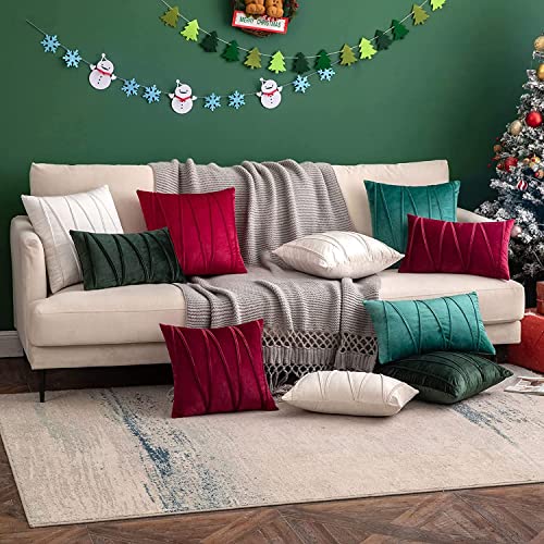Image of Khooti Velvet Striped Cushion Cover Pack of 1-22 inch x 22 inch / 56 x 56 cm | Pure White | Soft Pillow Covers Cushion Case for Sofa Bedroom Livingroom Chair Car, Cushion Cover with Zig Zag Pattern