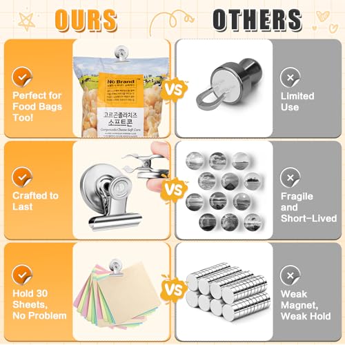 Grtard 300pack Magnetic Clips Heavy Duty, Magnet Clips for Fridge, Refrigerator Magnets, Scratch Free Magnets with Clip, Strong Magnetic Clip for Whiteboard, Refrigerator, Locker, Classroom