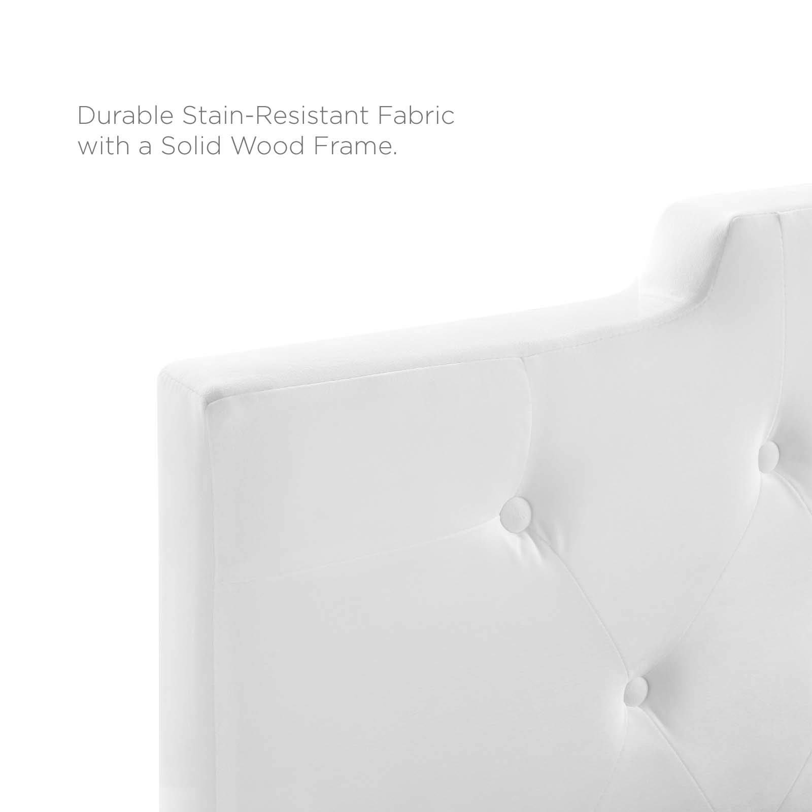 Modway Juliet Tufted Velvet Headboard For Queen Bed - Adjustable Height, White, Vintage Style - View #6