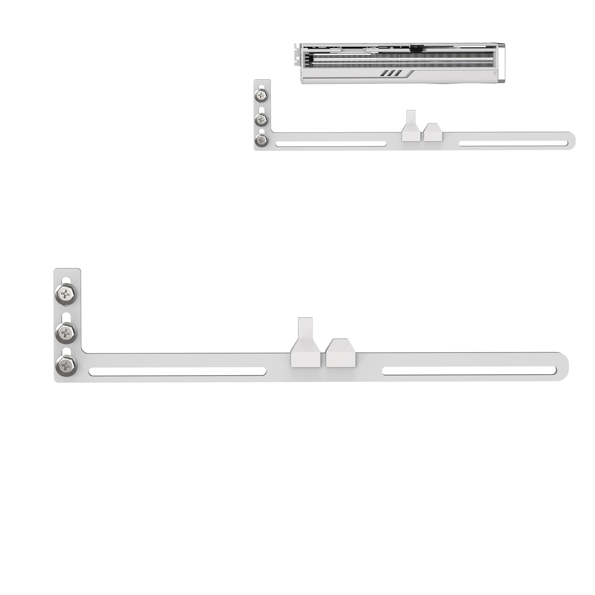Staffa di supporto GPU, supporto per scheda grafica, supporto regolabile per scheda video (bianco)