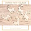 Healifty 25pcs Unfinished Wood Deer Cutouts for DIY Crafts Christmas Tree Ornaments Tags and Rustic Reindeer Decorations 3.34 X 1.96 X 0.07 Inches #3