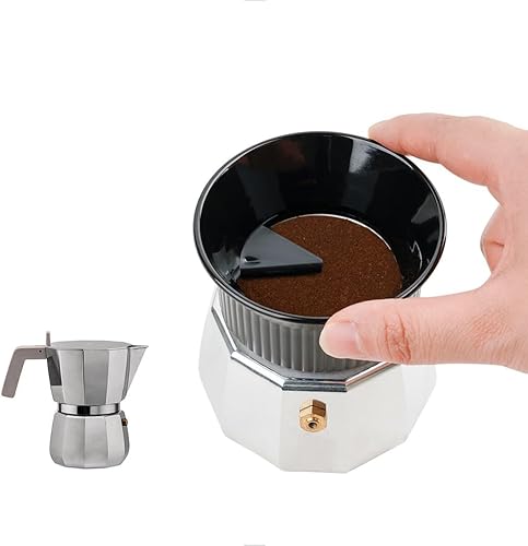 watchget Moka Pot - Embudo de dosificación de café expreso, anillo dosificador de plástico Moka Pot de 2.126 in, receptor de polvo y herramienta de
