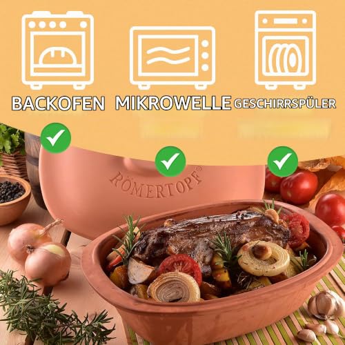 Foto von Römertopf Bräter Trend 3,5 L Tonbräter Dampfgarer mit Deckel