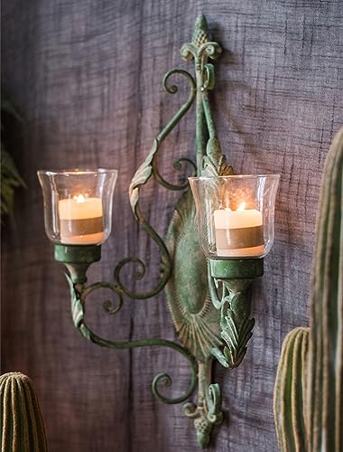 Candelabro de pared verde para iluminar el salón con estilo retro 6