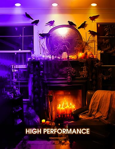 Image of L LOHAS LED Orange Purple Halloween Flood Light Bulbs Outdoor