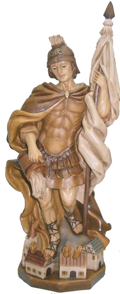 Heiligenfigur Hlg. Florian, gebeizt 50 cm