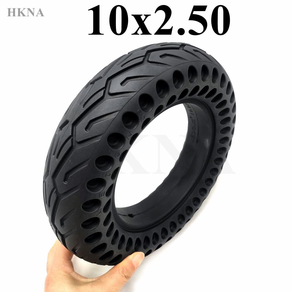Pneu Trotinette Electrique,Roue de Trottinette éle Scooter électrique 10x2.50 Pneu à tubes solides Pièces de pneu électrique de 10 pouces Scooter à 10 pouces