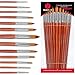 Artist Watercolor Paint Brushes Set 13pcs - Round Pointed Tip Soft Anti-Shedding Nylon Hair Wood Long Handle - Detail Paint Brush for Watercolor, Acrylics, Ink, Gouache, Oil, Tempera, Paint by Numbers