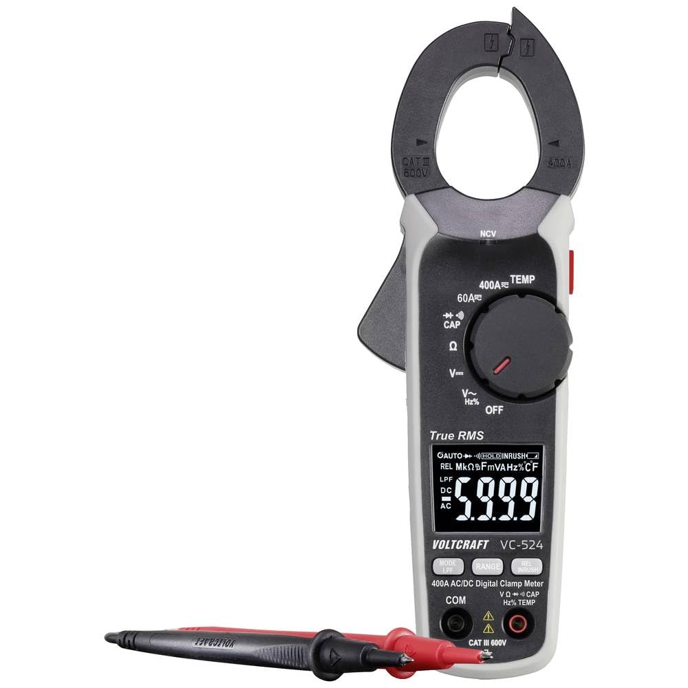 VOLTCRAFT VC-524 Stromzange digital CAT III 600 V Anzeige (Counts): 6000