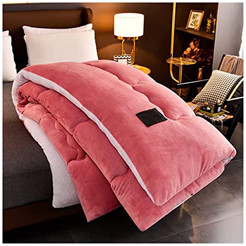 Couette velours chaude anti-froid couverture d'hiver épaisse rose 180 x 220 - 7