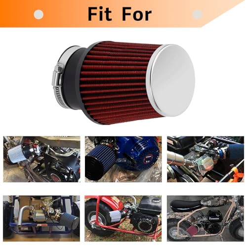 Image of 212cc Upgraded Air Filter Adapter Kit for Predator 196cc 212cc for Baja Motorsports MB165 for Coleman BT200X CT200U KT196 6.5Hp Clone Engine Mini Bike Go Kart -Red