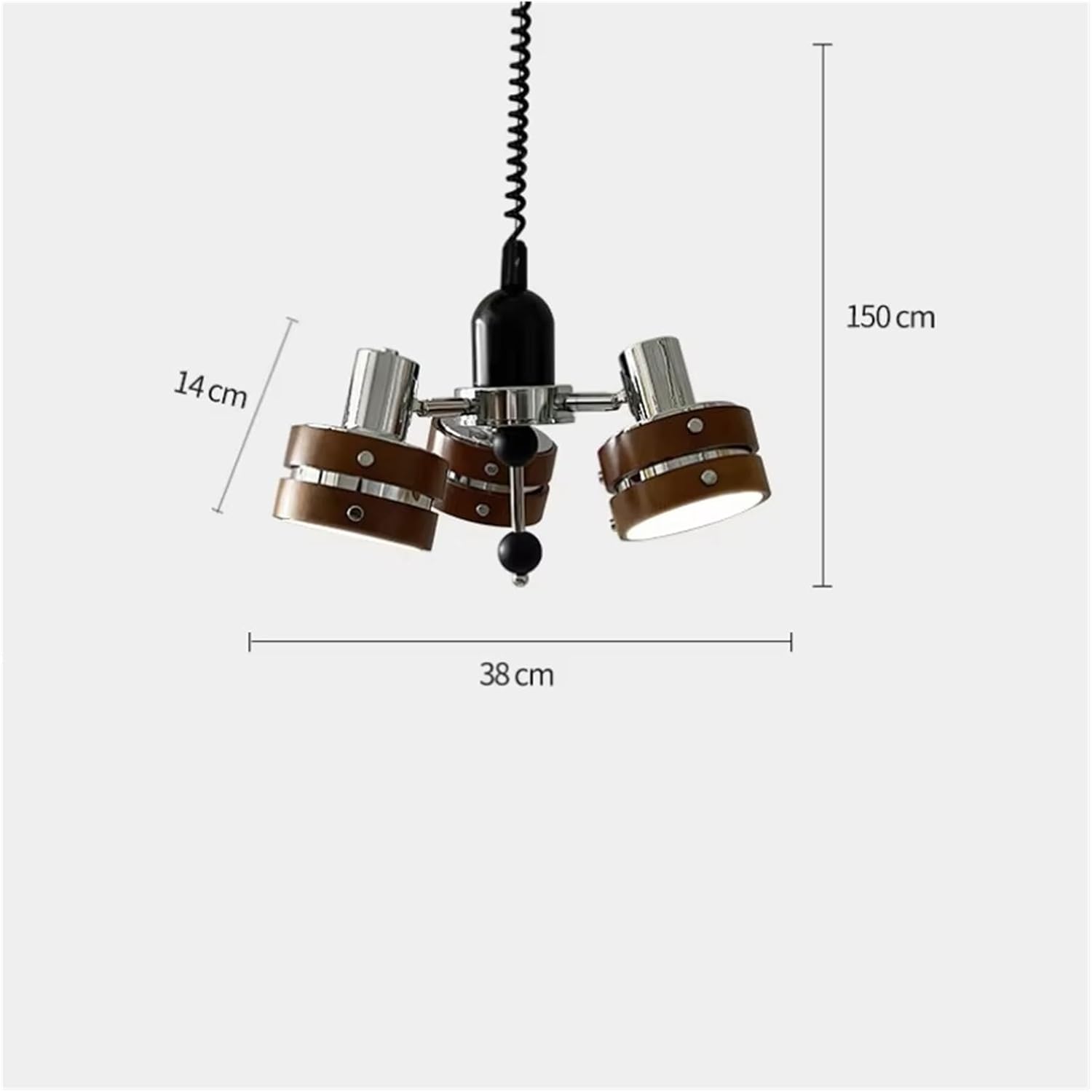 Telescopic Chandelier Retro Chrome Solid Wood Restaurant Light Atmosphere Bedroom Living Room Three Head Pendant lamp,luminaire