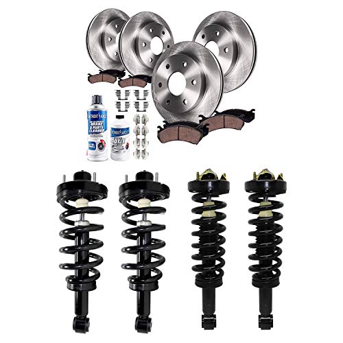 Detroit Axle - 14pc Front & Rear Disc Rotors Ceramic Brake Pads w/Hardware, Struts w/Coil Spring Assembly for 2007-2009 Ford Expedition/Lincoln Navigator - w/o Electronic Suspension