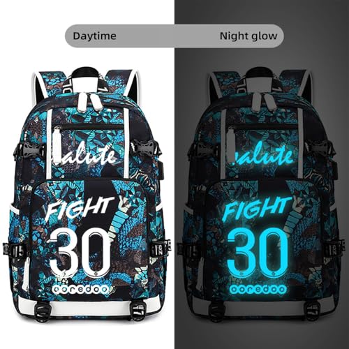 Soccer Player 10 Luminous Multifunction Backpack Travel Football Fans Bag For Men Women (Style 6)2