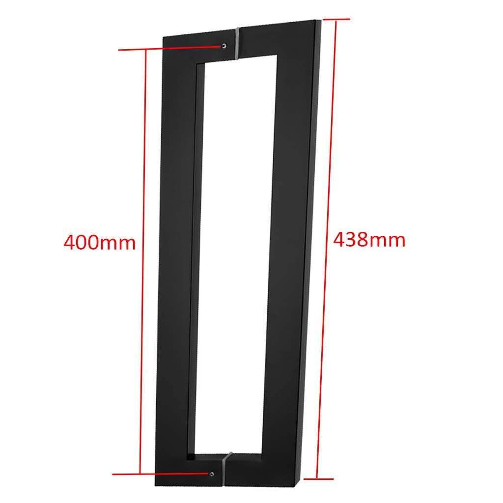 Manilla Cuadrada de Acero Inoxidable Resistente, Color Negro, para Puertas de Cristal de hoteles y oficinas, y Puertas correderas de Madera. Fácil de Instalar. Disponible