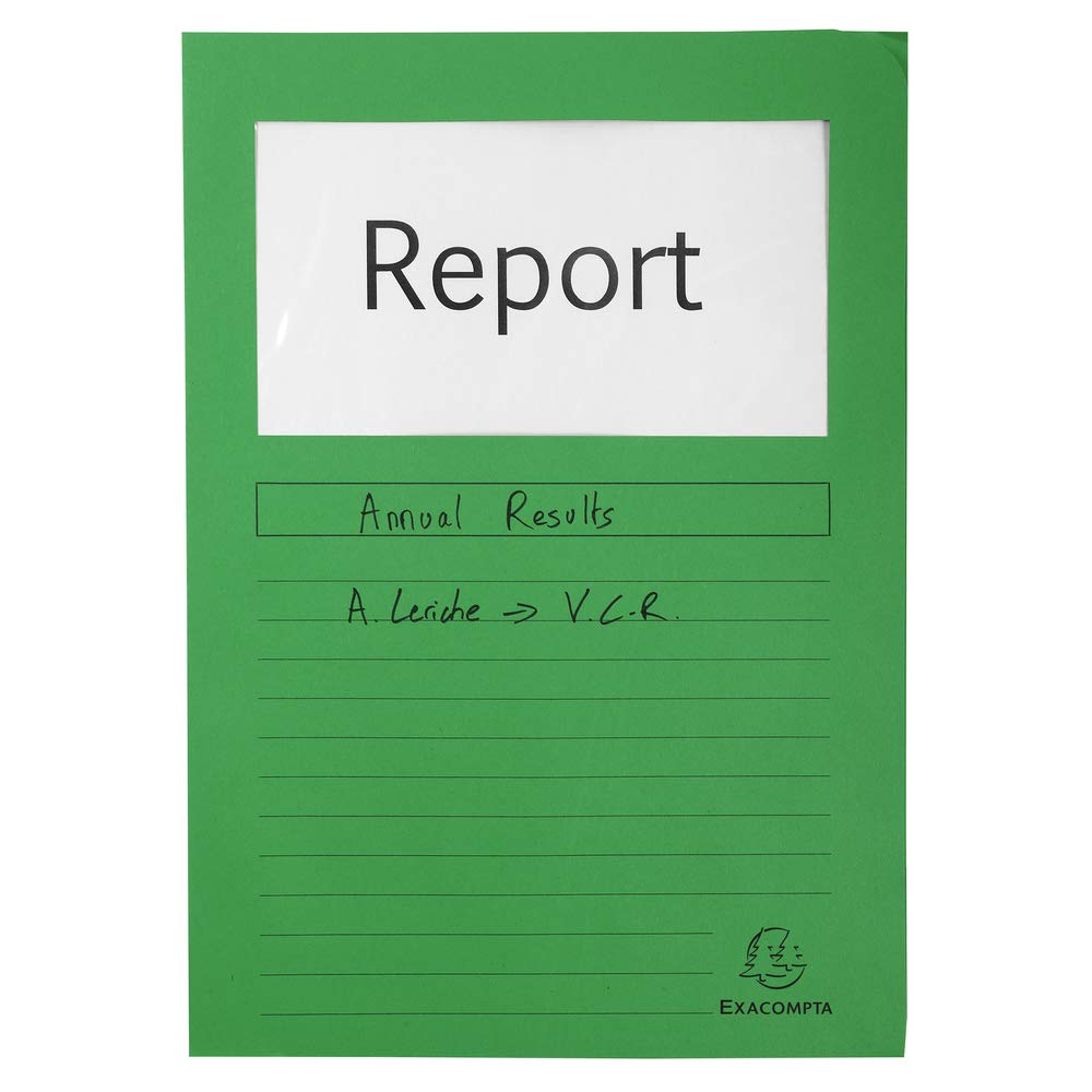 Exacompta - Réf. 50100E - Paquet de 100 chemises à fenêtre sans plastique Forever® 120 g/m² - couleurs vives - 100% recyclées et certifiées Ange Bleu - dimensions 22x31cm pour A4-10 couleurs assorties