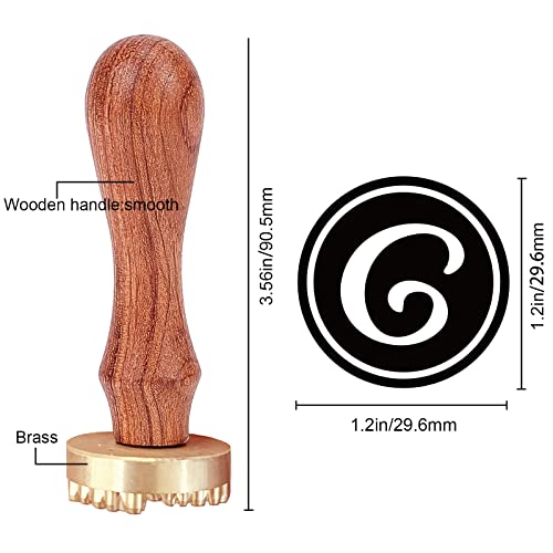 CRASPIRE G Ice Stamp Letter Ice Cube Stamp Ice Branding Stamp with Removable Brass Head & Wood Handle Vintage Ice Stamp for DIY Crafting Cocktail Whiskey Mojito Drinks Bar Making - Image 2