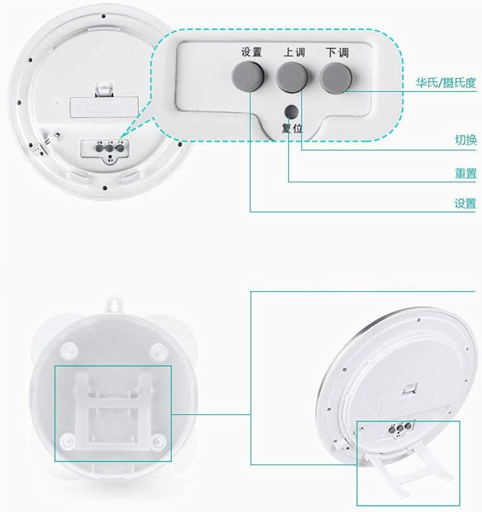 Waterproof Bathroom Clock LCD Digital Super Suction Cup Shower Bathroom Clock Thermometer Decorative for Kitchen Electronic Wall Clock