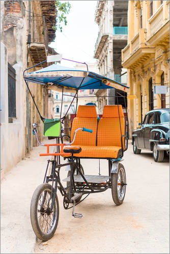 Posterlounge Cuadro de metacrilato 60 x 90 cm: Cuban Taxi Bicycle de Editors Choice