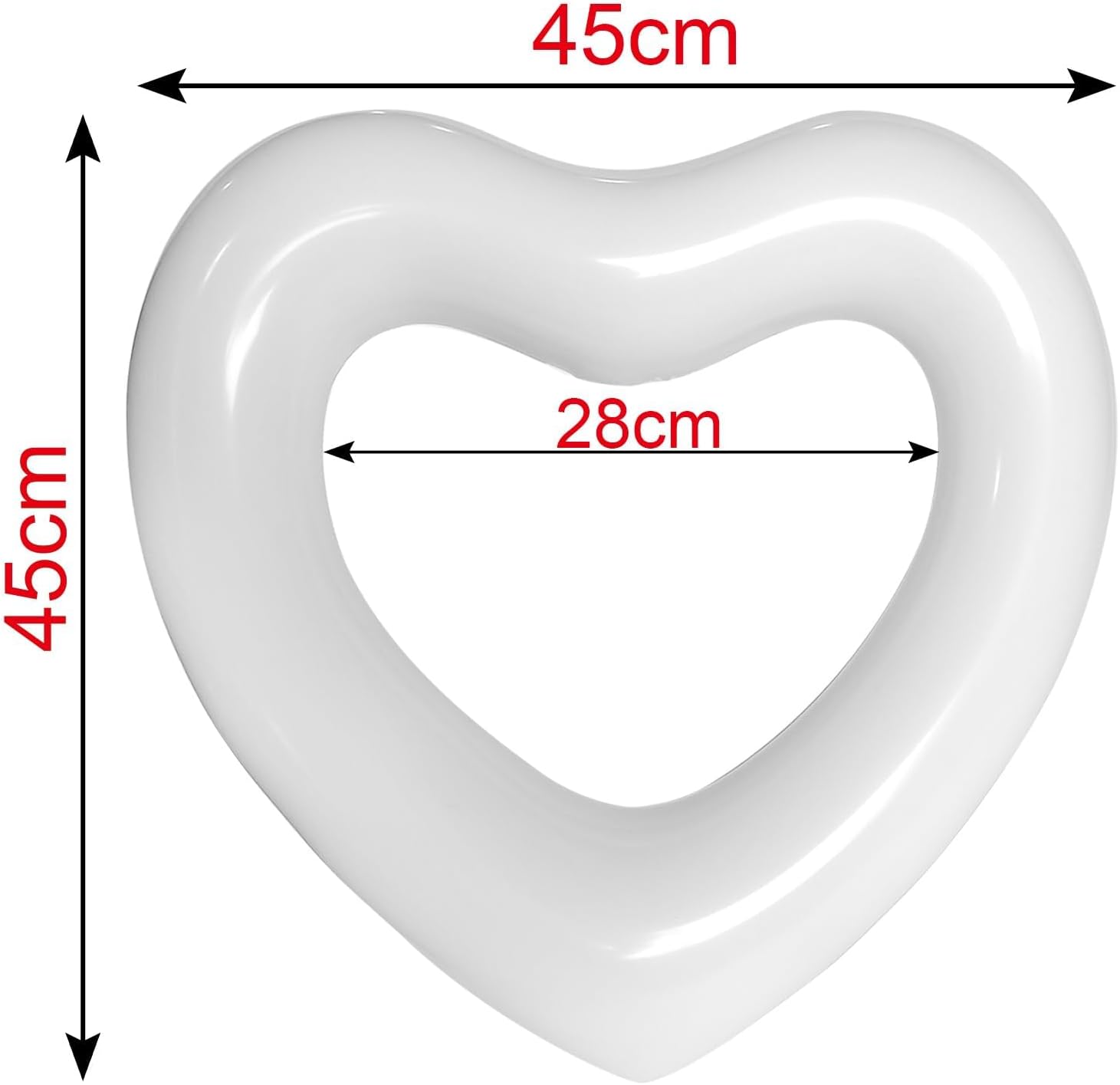 Heart Swimming Pool Float Loungers Tube, Water Fun Beach Party Toys，Birthday Scene Layout Props（White）.