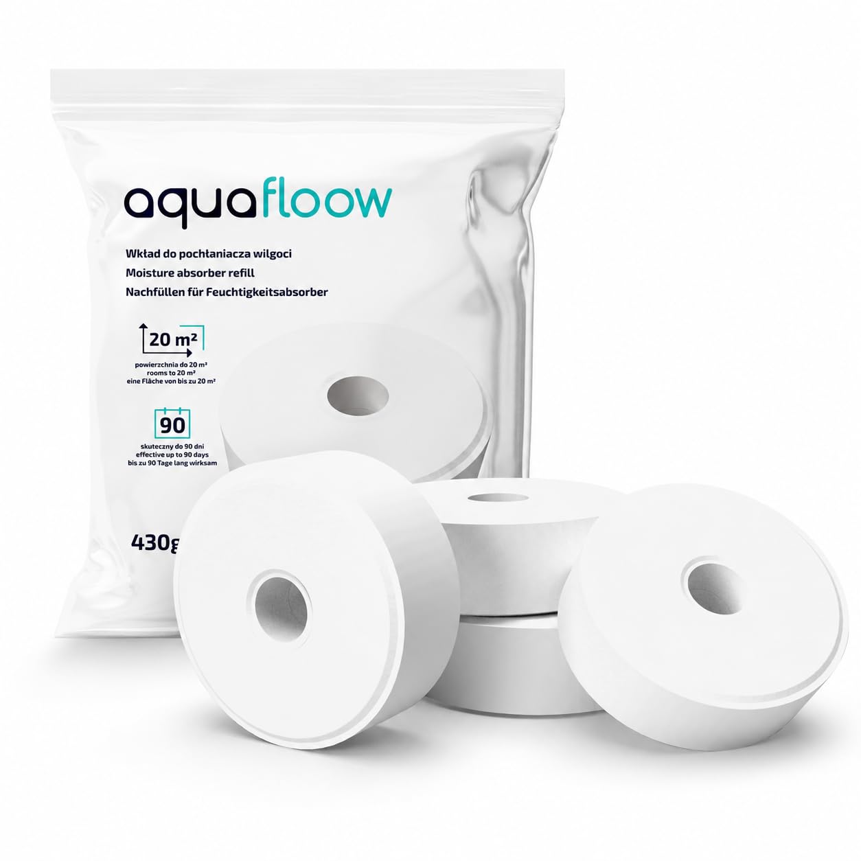 Aquafloow Dehumidifier Refill Tablets 4x430g Anti Moisture