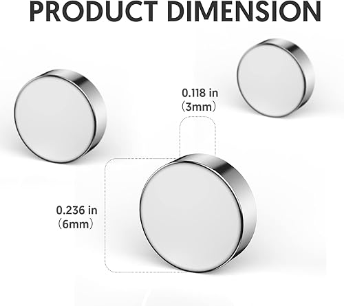 Miniatura 3 de Imanes redondos para refrigerador, 100 piezas de 6 × 0.118 in pequeño imán fuerte para nevera, oficina, pizarra blanca, mini imanes duraderos