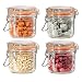 Oggi 4 Piece Airtight Glass Canister Set with Clamp Lids and Silicone Gaskets