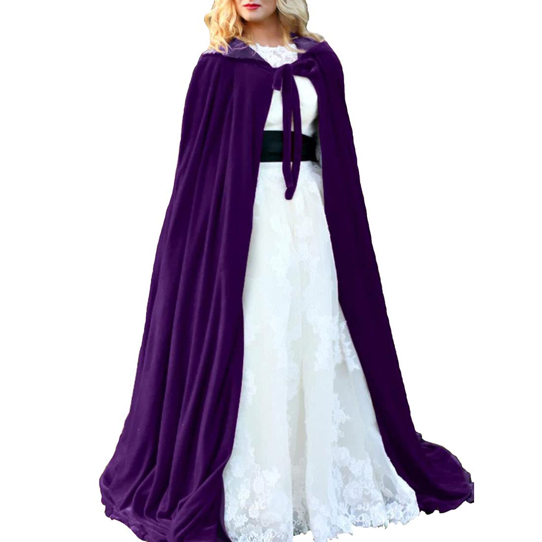 Cape à capuche en velours pour fête d'Halloween, Noël