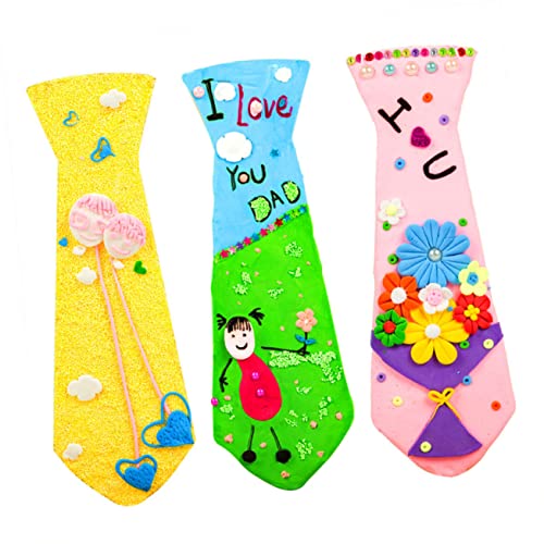 Alasum 5pcs Hand-Painted Wooden Necktie Craft Kit for Father's Day Painting Creative Graffiti Educational Toy for Boys and Girls Project for Early Childhood Development2