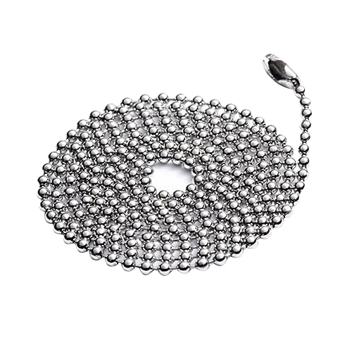 DOITOOL Stainless Steel Metal Ball Chain Tag Necklace Long Bead Connector Clasp for Dog Tags DIY Crafts and Pendant Necklaces Durable and Smooth Finish
