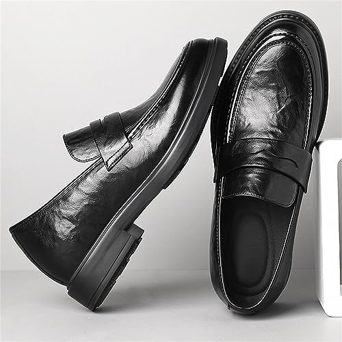 Men's Dress Shoes Invisible Height Increasing Elevator Business Oxfords Leather Classic Loafers Formal Shoes2